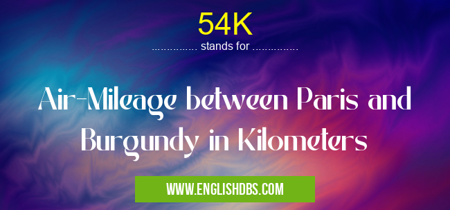 54K means Air-Mileage between Paris and Burgundy in Kilometers 54K