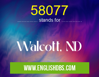 58077 means Walcott, ND 58077