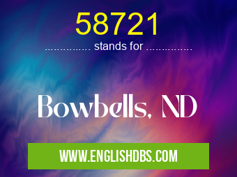 58721 means Bowbells, ND 58721