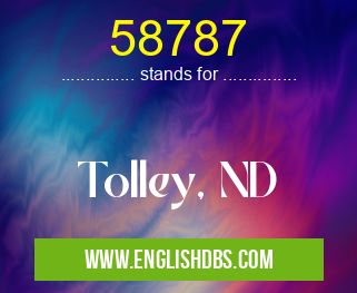 58787 means Tolley, ND 58787