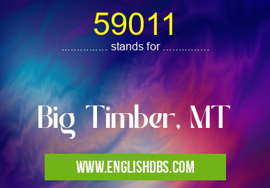 59011 means Big Timber, MT 59011