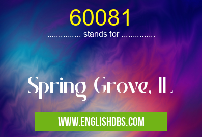 60081 means Spring Grove, IL 60081
