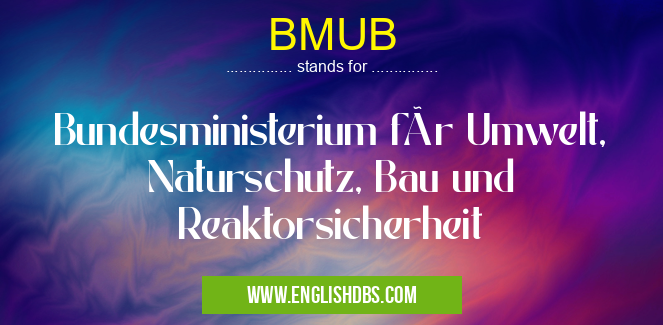 BMUB means Bundesministerium für Umwelt, Naturschutz, Bau und Reaktorsicherheit BMUB