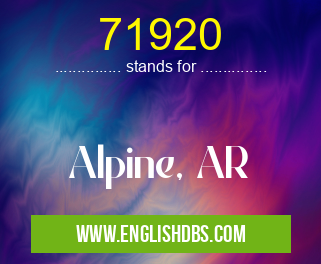 71920 means Alpine, AR 71920