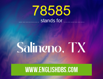 78585 means Salineno, TX 78585