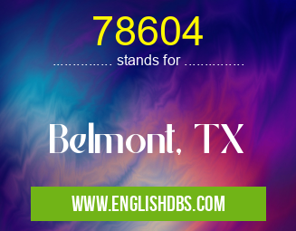 78604 means Belmont, TX 78604