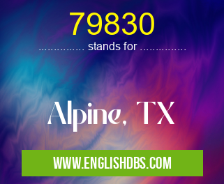 79830 means Alpine, TX 79830