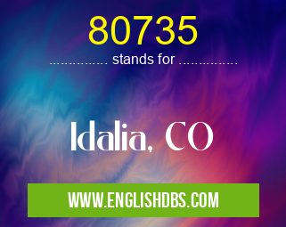 80735 means Idalia, CO 80735