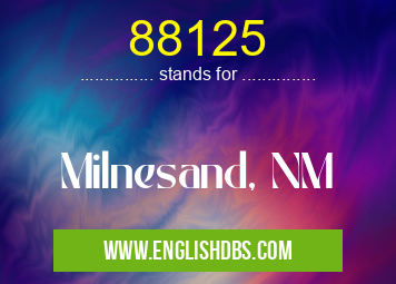 88125 means Milnesand, NM 88125