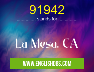 91942 means La Mesa, CA 91942