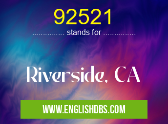 92521 means Riverside, CA 92521