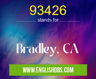 93426 means Bradley, CA 93426