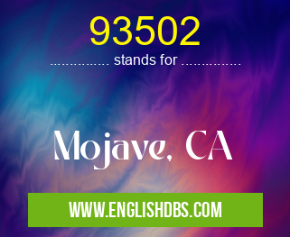 93502 means Mojave, CA 93502