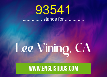 93541 means Lee Vining, CA 93541