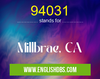94031 means Millbrae, CA 94031
