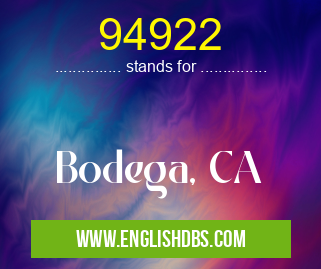 94922 means Bodega, CA 94922