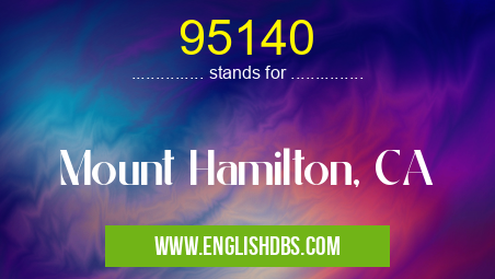 95140 means Mount Hamilton, CA 95140