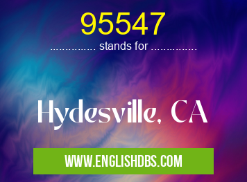 95547 means Hydesville, CA 95547
