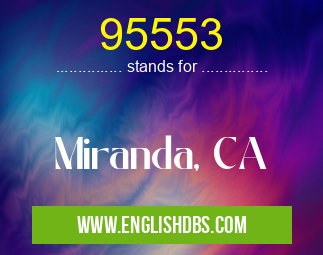 95553 means Miranda, CA 95553