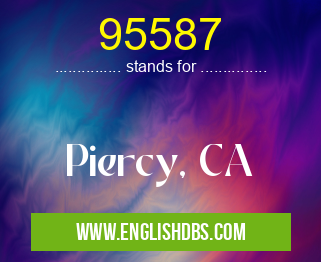 95587 means Piercy, CA 95587