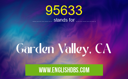 95633 means Garden Valley, CA 95633