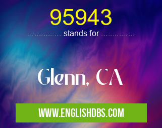 95943 means Glenn, CA 95943
