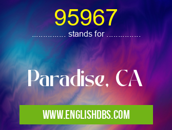 95967 means Paradise, CA 95967