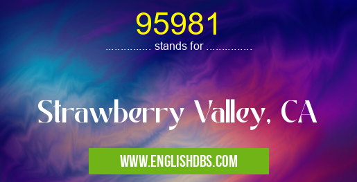 95981 means Strawberry Valley, CA 95981