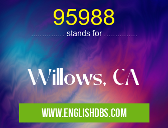 95988 means Willows, CA 95988