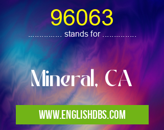 96063 means Mineral, CA 96063