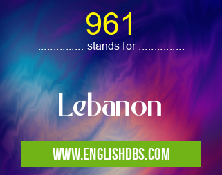 961 means Lebanon 961