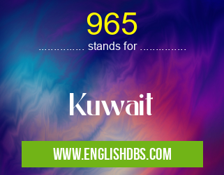 965 means Kuwait 965