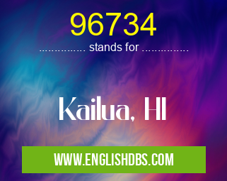 96734 means Kailua, HI 96734