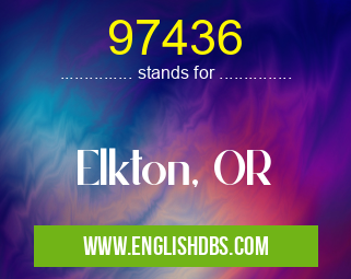 97436 means Elkton, OR 97436