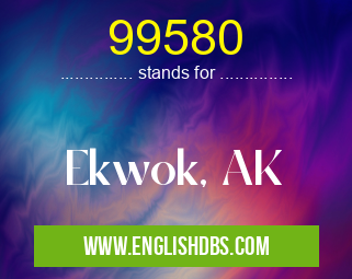 99580 means Ekwok, AK 99580