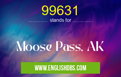99631 means Moose Pass, AK 99631