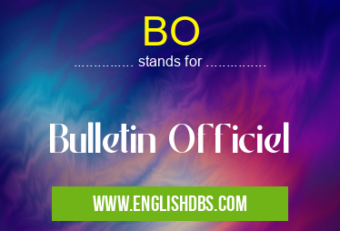 BO means Bulletin Officiel BO