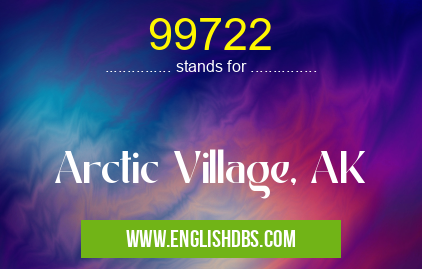 99722 means Arctic Village, AK 99722