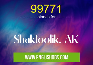 99771 means Shaktoolik, AK 99771