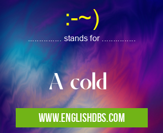 :-~) means A cold :-~)