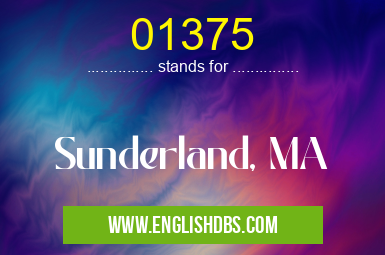 01375 means Sunderland, MA 01375
