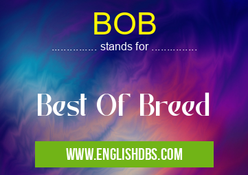 BOB means Best Of Breed BOB
