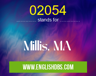 02054 means Millis, MA 02054