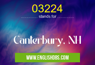 03224 means Canterbury, NH 03224