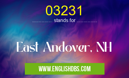 03231 means East Andover, NH 03231