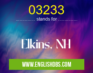 03233 means Elkins, NH 03233