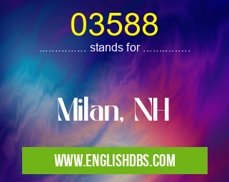 03588 means Milan, NH 03588