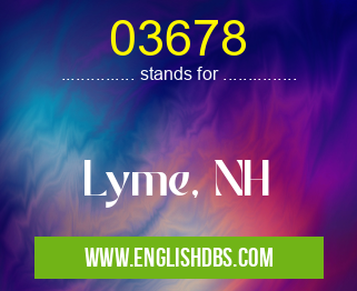 03678 means Lyme, NH 03678