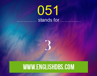 051 means 3 051