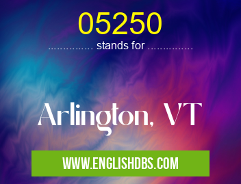 05250 means Arlington, VT 05250